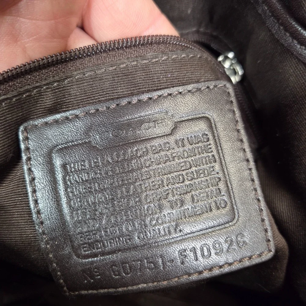 Coach F10926 Vintage Soho BROWN Leather & Signature C Canvas Shoulder‎ Bag y2K